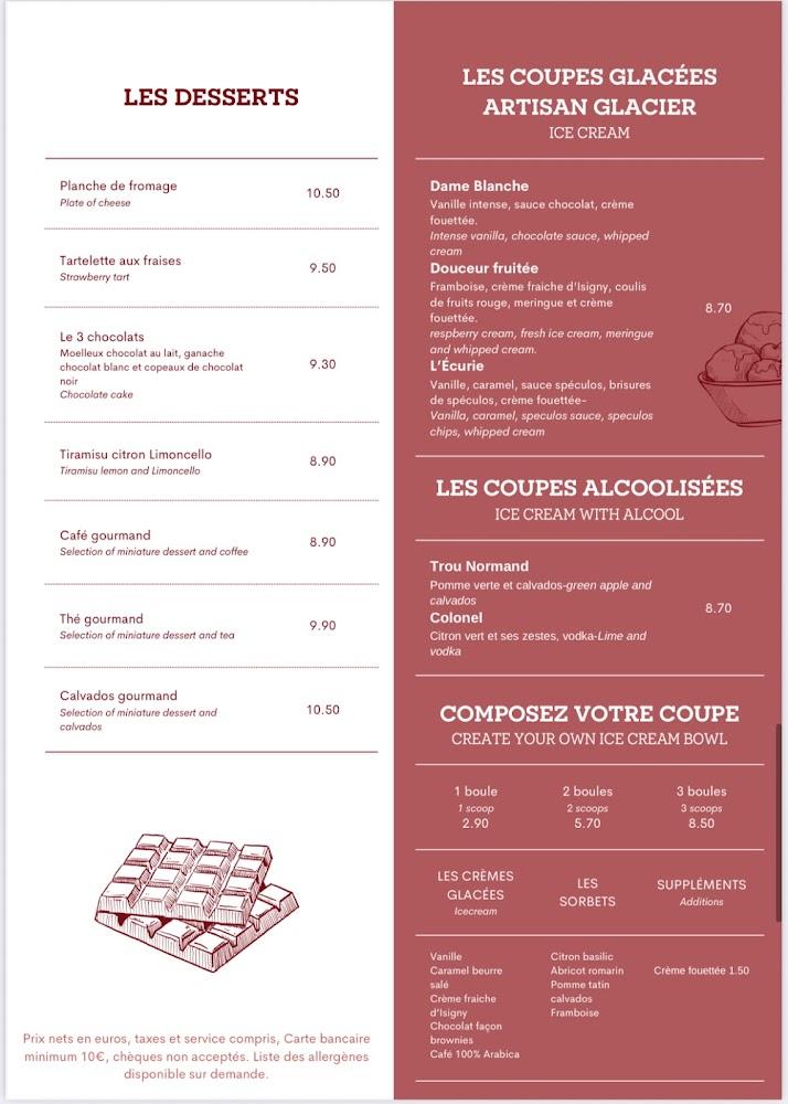 Les écuries - Menu Image 3